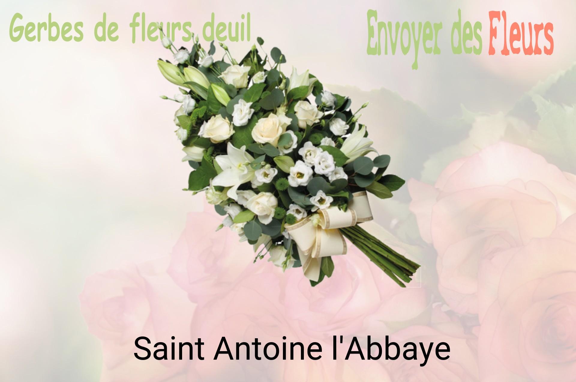 Gerbe de fleurs de deuil livrée à Saint-Antoine-l'Abbaye